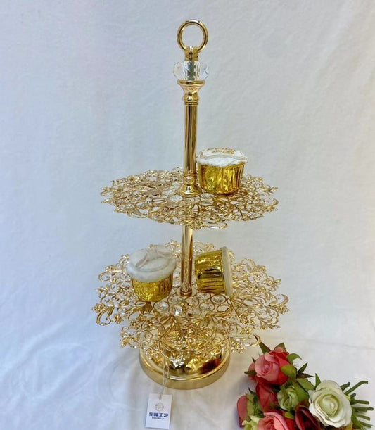 Dessert Stand Gold 2 Tier 0613-12GD