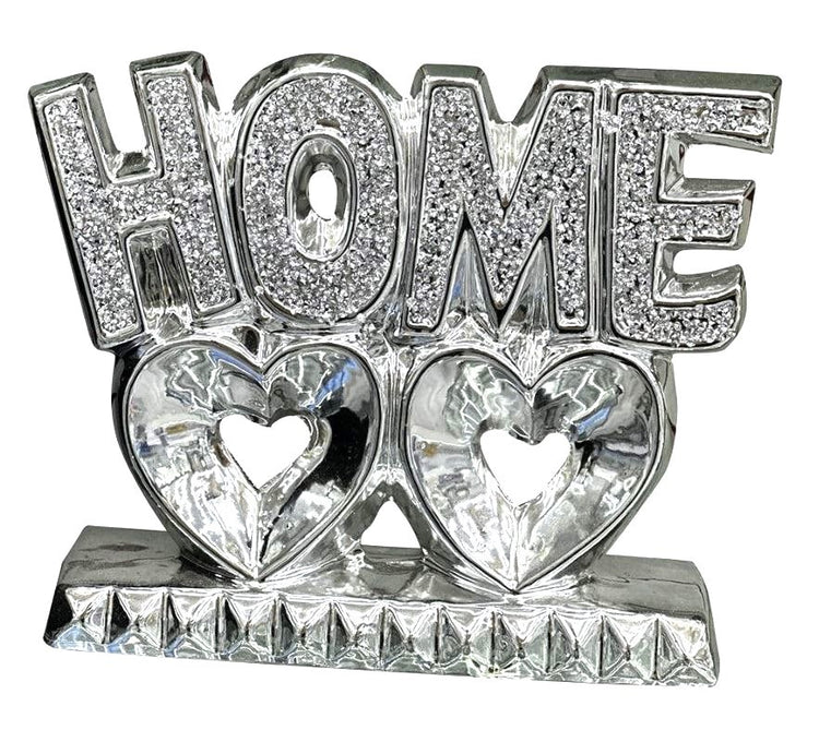 Crushed Crystal Silver Home Decor