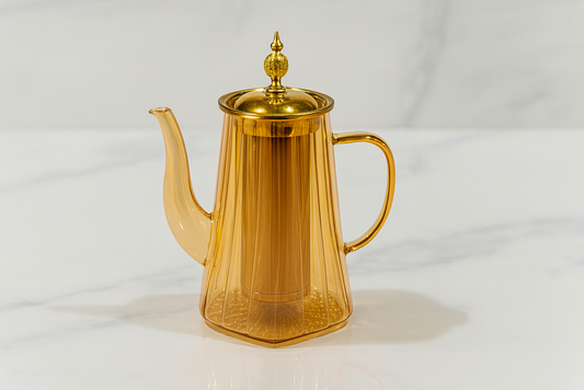 Glass Tea Kettle 1200ml Gold DD17016
