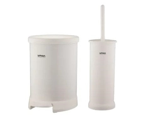 Round Dustbin & Brush Set 1298