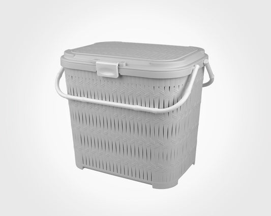 High Bamboo Picnic Basket With Lid 1548