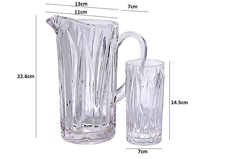 Glass Cup and Jug Set 7pc 1640CL