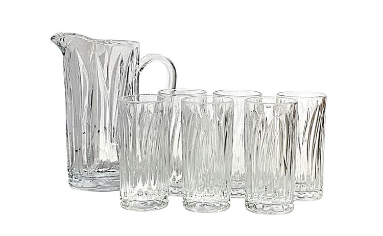 Glass Cup and Jug Set 7pc 1640CL