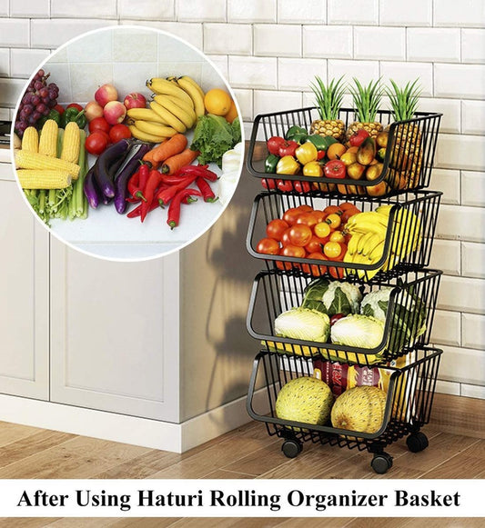 4 Tier Trolley Basket With Lockable Wheels YM-7808-4