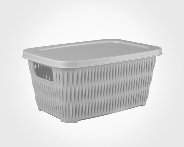 Bamboo Basket With Lid 168835