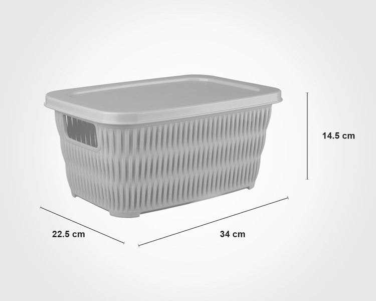 Bamboo Basket With Lid 168835