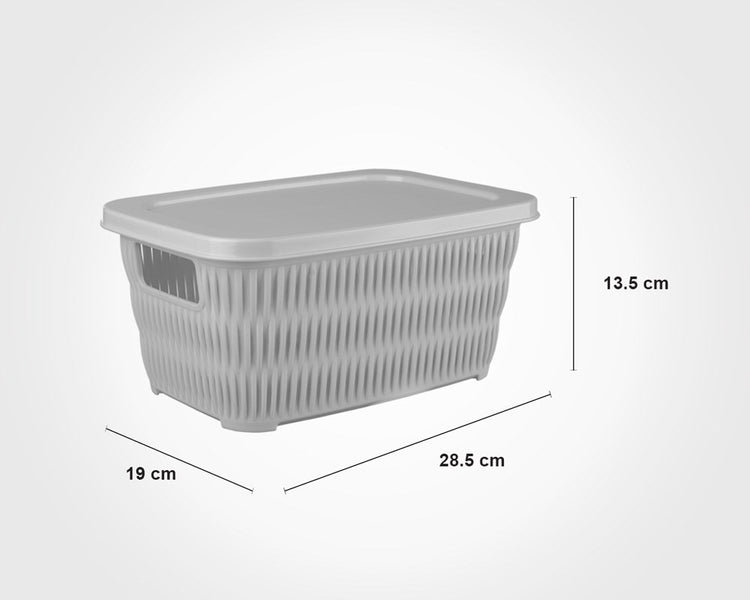 Rectangle Bamboo Basket With Lid 169035 No2