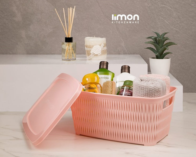 Rectangle Bamboo Basket With Lid 169035 No2