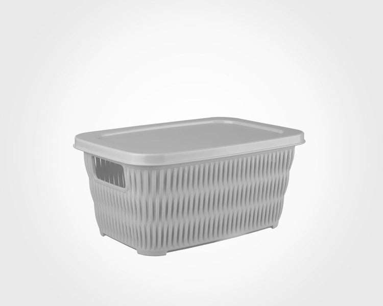 Rectangle Bamboo Basket with Lid 169235 No3