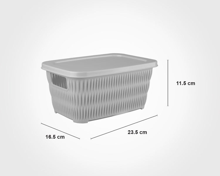 Rectangle Bamboo Basket with Lid 169235 No3