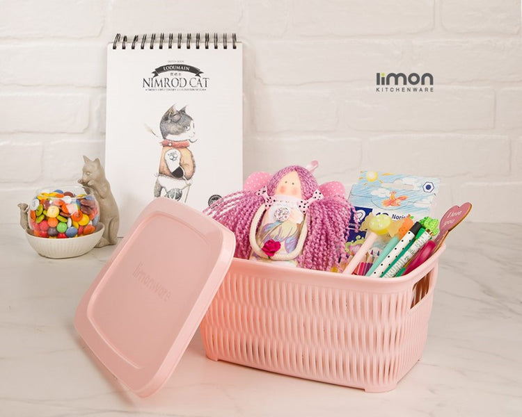 Rectangle Bamboo Basket with Lid 169235 No3