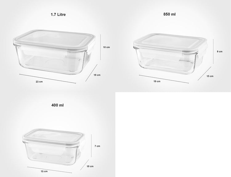 Glass Container 3pc 180635