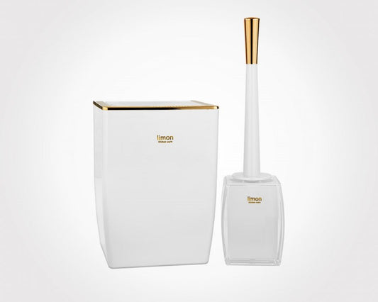 Silver Square Dustbin & Brush Set 181000