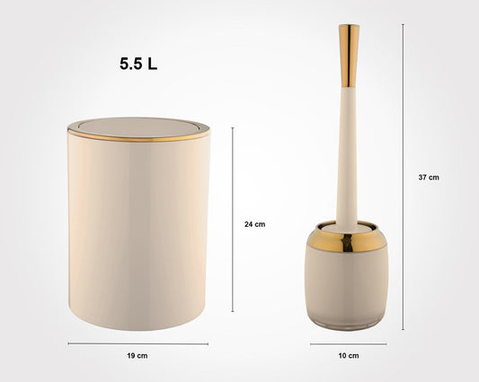 Round Dustbin & Brush Set 181200