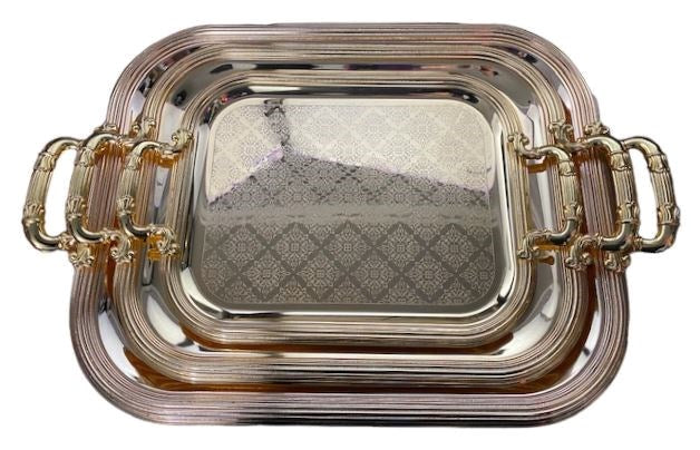 3PC Serving Tray Gold