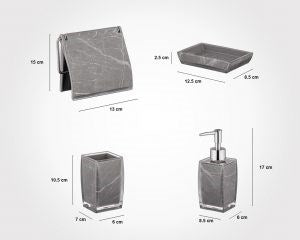 Square Marble Bathroom 6pc Set 2023