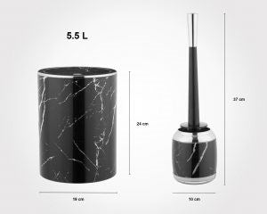 White & Gray Round Marble Bathroom 7pc Set 202400