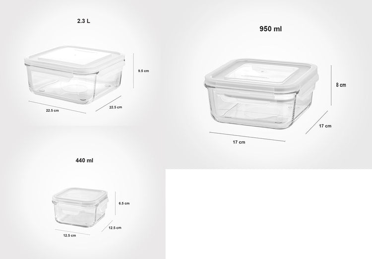 Glass Container 3pc 204835