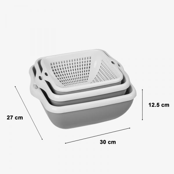 Rectangle Strainer and Container 6pc Set 206700