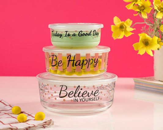 Vacuum Glass Bowl 3pc Set 207435