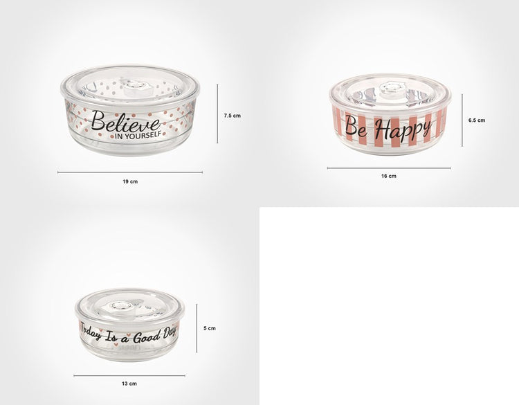 Vacuum Glass Bowl 3pc Set 207435