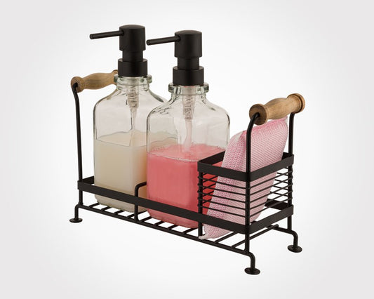 Twin Glass Soap Dispenser with Stand 208600