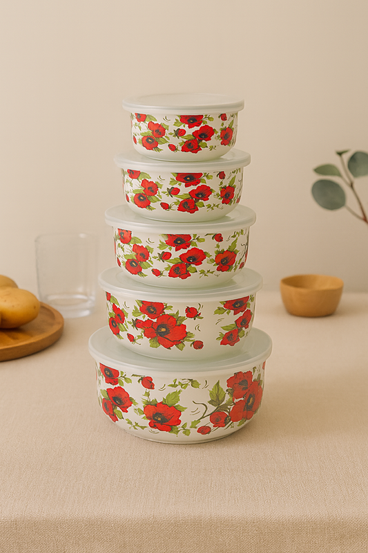 Round Food Container 5pc Set 209D SP 0967