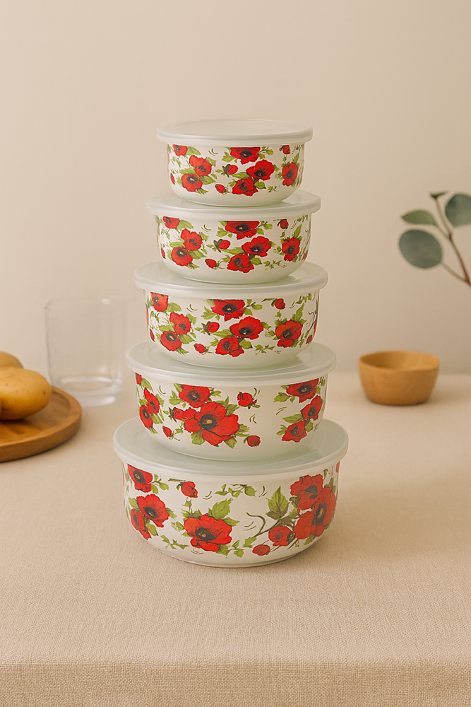 Round Food Container 5pc Set 209D SP 0967