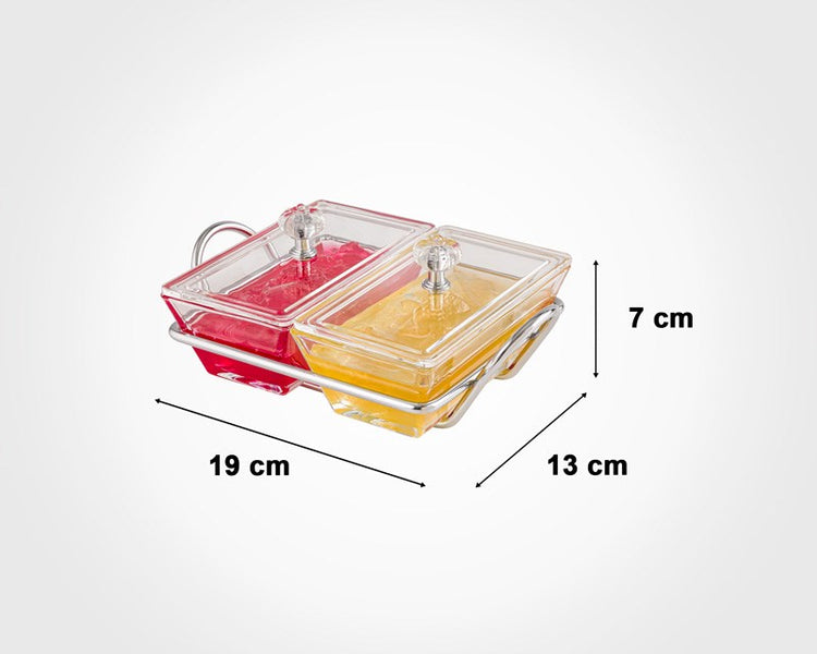 Snack Serving 2 Tray With Acrylic Lid 210300