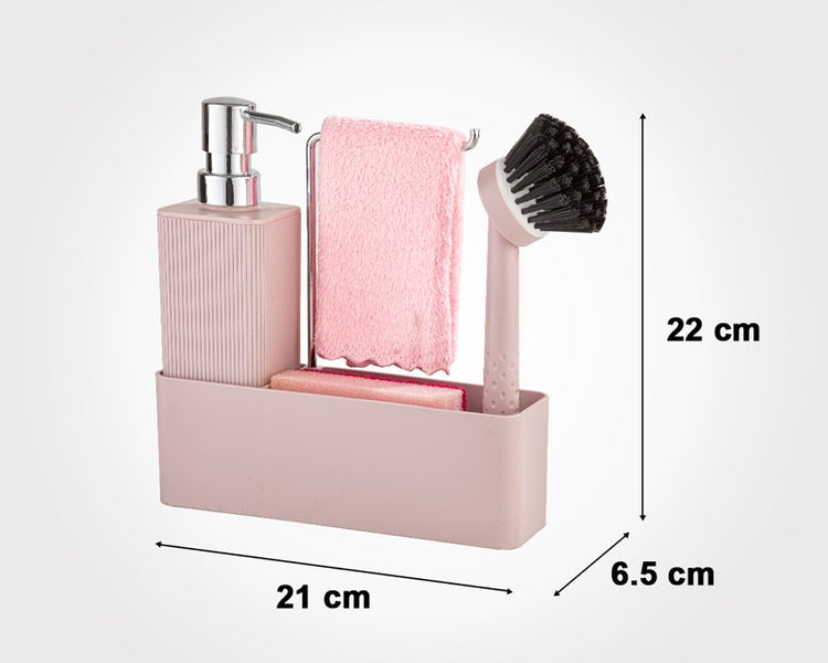 Square Liquid Dispenser Set With Brush 400mL 212535