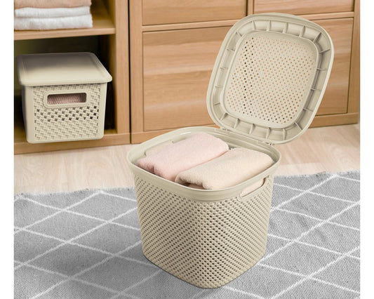 Small Basket with Lid 213535 (Knit Design)