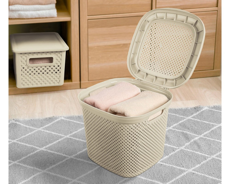 Small Basket with Lid 213535 (Knit Design)