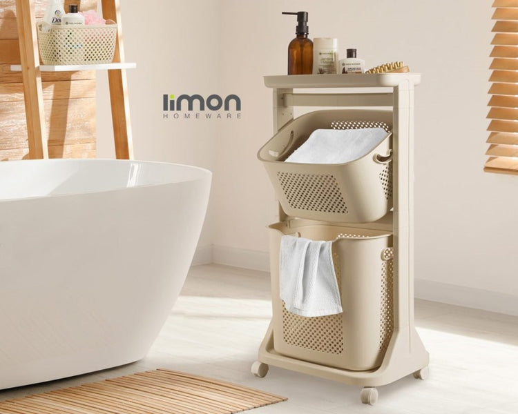 Laundry Basket 2 Tier 214135 (Knit Design)