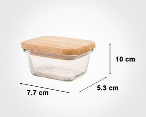Glass Container With Wooden Lid 180ml 218759