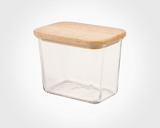 Glass Container Wooden Lid 920mL 218859