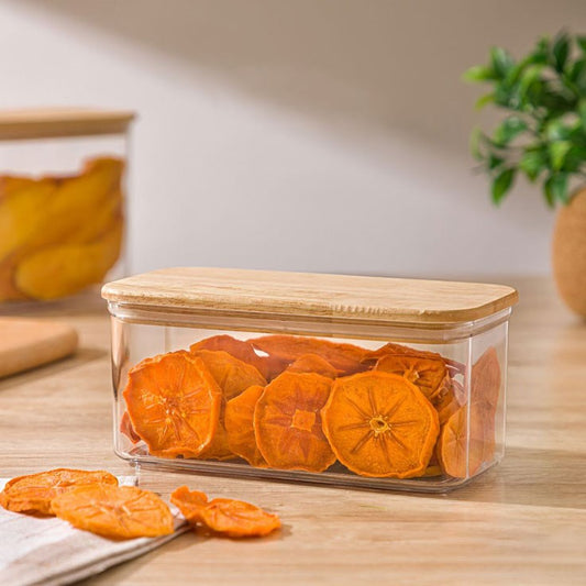 Glass Container With Wooden Lid 1L 220259