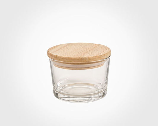 Glass Container With Wooden Lid 190mL 221059