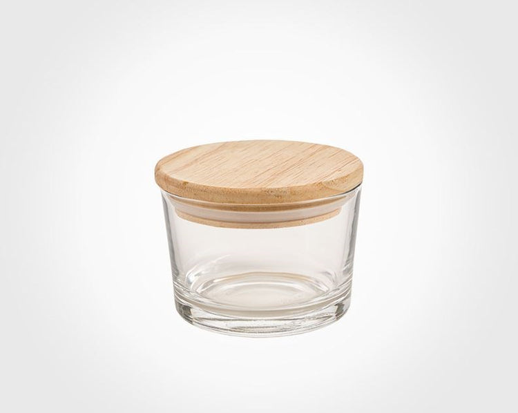 Glass Container With Wooden Lid 190mL 221059
