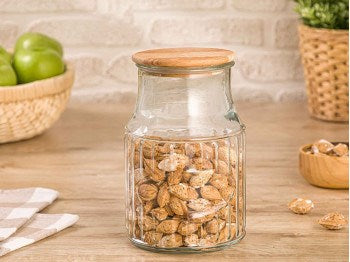 Glass Jar With Wooden Lid 1.2L 226159