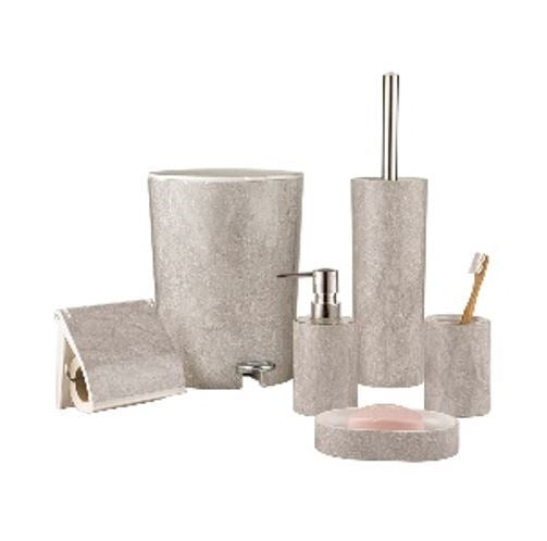 Bathroom 6pc Set Beige & Gold 230000