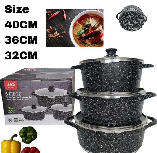 Non-Stick Granite Cookware 3pc Set 230512