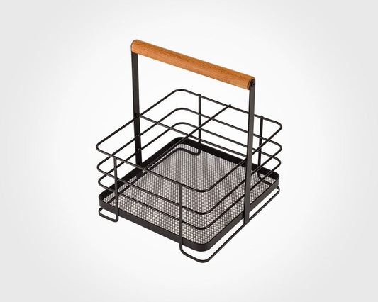 Square Metal Stand With Wooden Handle 231900