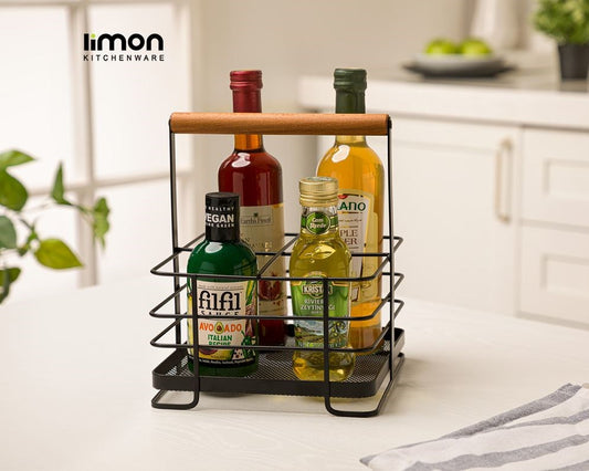 Square Metal Stand With Wooden Handle 231900