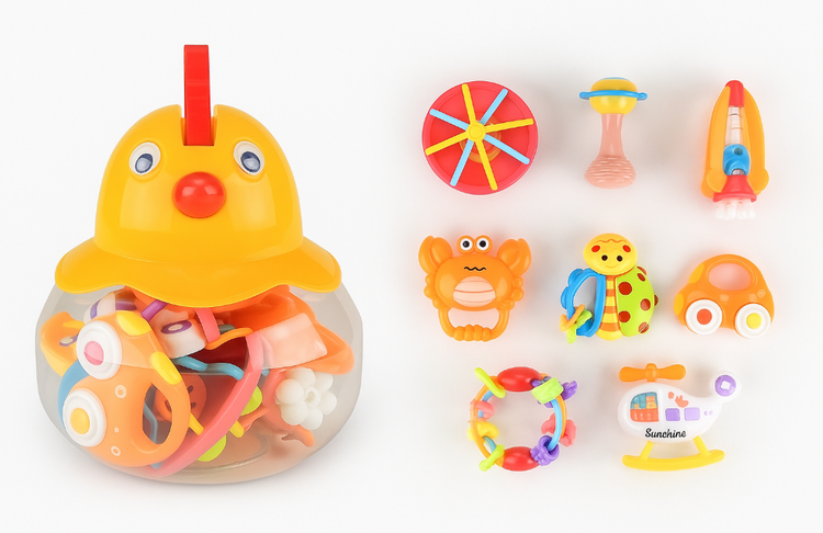 Chicken Baby Rattles 8pc 2510-7-64