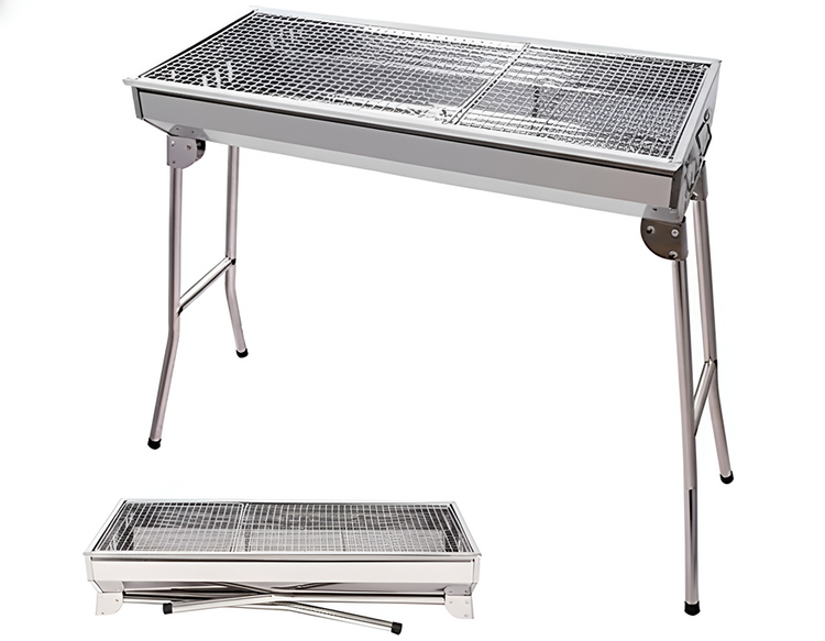 Stainless Steel Charcoal BBQ Grill | Portable & Folding | TL-00