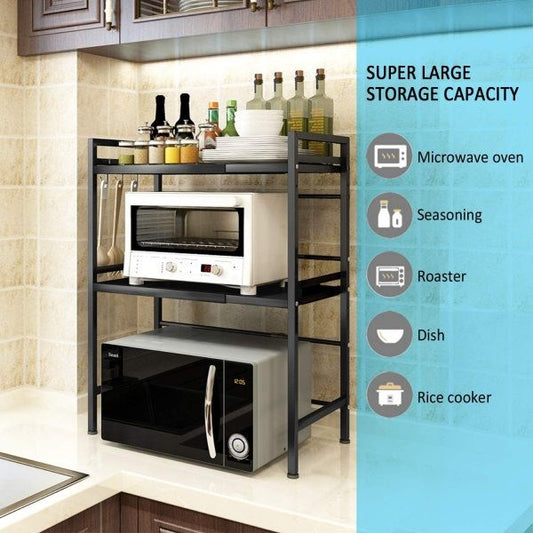 Microwave Shelf Rack Expandable 3 Tier Stand
