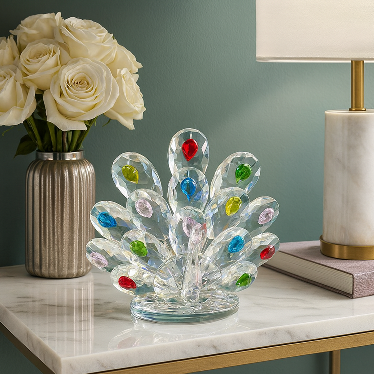 Peacock Crystal Decor 3195-18