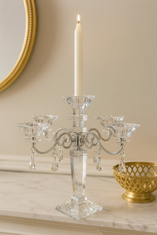 Glass Candle Stand 5pc 3195-39