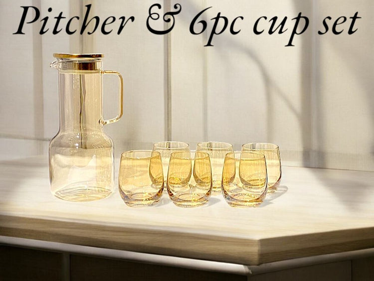 Glass Cup and Jug Set 7pc QY3511A-7