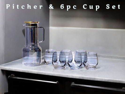 Glass Cup and Jug Set 7pc QY3511B-7